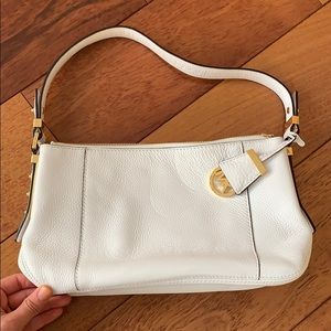 Michael Kors white leather bag